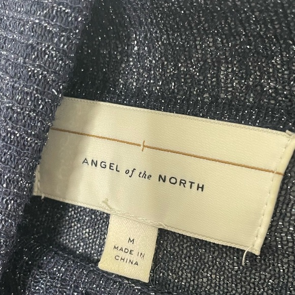 Angel of the North x Anthropologie sheer Sweater in Dark Blue. Size Medium - Picture 5 of 10